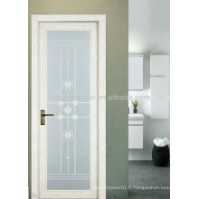 Porte battante en aluminium avec double vitrage, porte design moderne pour salle de bain